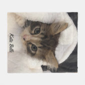 パーソナライズされたペットの写モノグラムの真 フリースブランケット (正面(横))