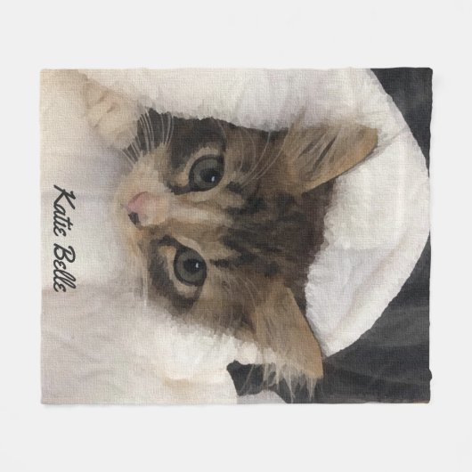 パーソナライズされたペットの写モノグラムの真 フリースブランケット (正面(横))