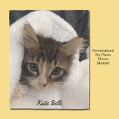 パーソナライズされたペットの写モノグラムの真 フリースブランケット