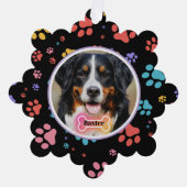 パーソナライズされたペットの写真と名前のオーナメント オーナメントカード (正面)