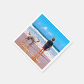 パーソナライズされたペット写真ナプキンスカスタム文字 スタンダードカクテルナプキン (角)