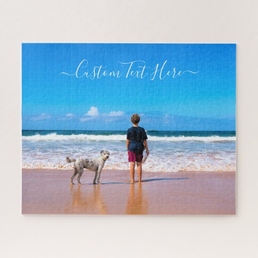 パーソナライズされたペット写真パズルとカスタム文字 ジグソーパズル (横)
