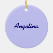パーソナライズされたペリウィンクル ラウンド ボーダー フォト セラミックオーナメント (裏面)