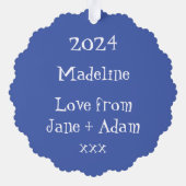 パーソナライズされたペンギン オーナメントカード (裏面)