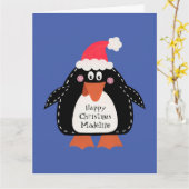 パーソナライズされたペンギン カード (黄色い花)