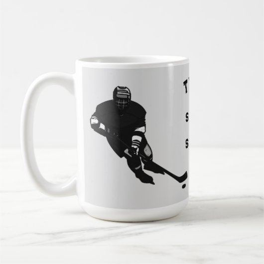 パーソナライズされたホッケー選手のギフトアイディア コーヒーマグカップ (左)