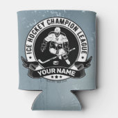 パーソナライズされたホッケー選手アイスリンクチームアスリート 缶クーラー (裏面)