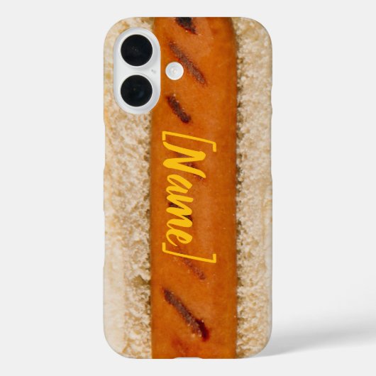 パーソナライズされたホットドッグマスタード 名前 食品 フォト Case-Mate iPhoneケース (裏面)