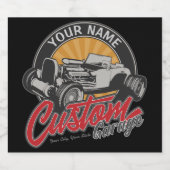 パーソナライズされたホットロッドガレージ レトロ カスタム ロードスター ビールラベル (シングルラベル)