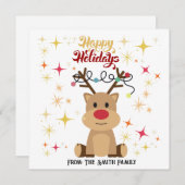 パーソナライズされたホリデーカード(トナカイ) (正面/裏面)