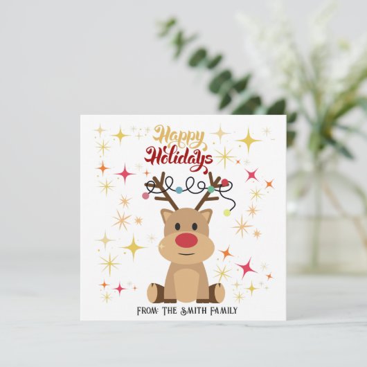 パーソナライズされたホリデーカード(トナカイ) (スタンド正面)