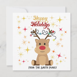 パーソナライズされたホリデーカード(トナカイ)