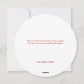 パーソナライズされたホリデーシーズンの赤いモノグラムリース シーズンカード (裏面)