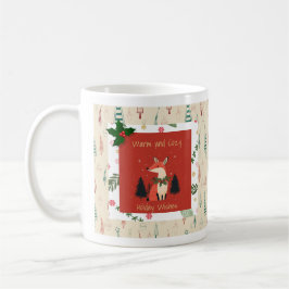 パーソナライズされたホリデーマグウィズカワイイキツネ コーヒーマグカップ