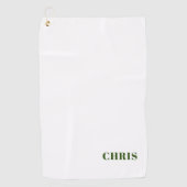 パーソナライズされたホワイトゴルフタオル ゴルフタオル (正面)