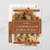 パーソナライズされたホワイトスクリプトブラウンレシピ交換 ポストカード (正面/裏面)