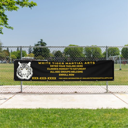 パーソナライズされたホワイトタイガー武術アーカスタマイズツ 横断幕 (インサイチュ)