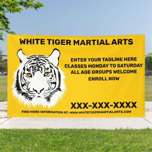 パーソナライズされたホワイトタイガー武術アーカスタマイズツ 横断幕 (外側)