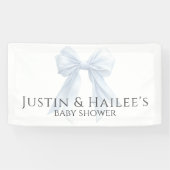 パーソナライズされたホワイトボウガール コケティ ベビーシャワー 横断幕 (横)