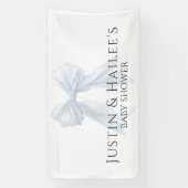 パーソナライズされたホワイトボウガール コケティ ベビーシャワー 横断幕 (縦)