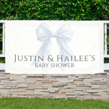 パーソナライズされたホワイトボウガール コケティ ベビーシャワー