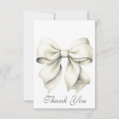 パーソナライズされたホワイトボウ ブライズシャワー サンキューカード (正面)