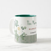 パーソナライズされたホワイトローズ フラワーマグ エレガント カスタム ツートーンマグカップ (正面左)