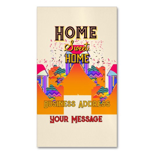 パーソナライズされたホームスイートホーム実在エテート マグネット名刺 (正面縦)