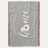 パーソナライズされたホームステート スローブランケット (正面縦)