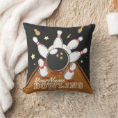 パーソナライズされたボウリングをする人、 クリケットの投手ストライクボーリングレーンのボールピン クッション (ブランケット)