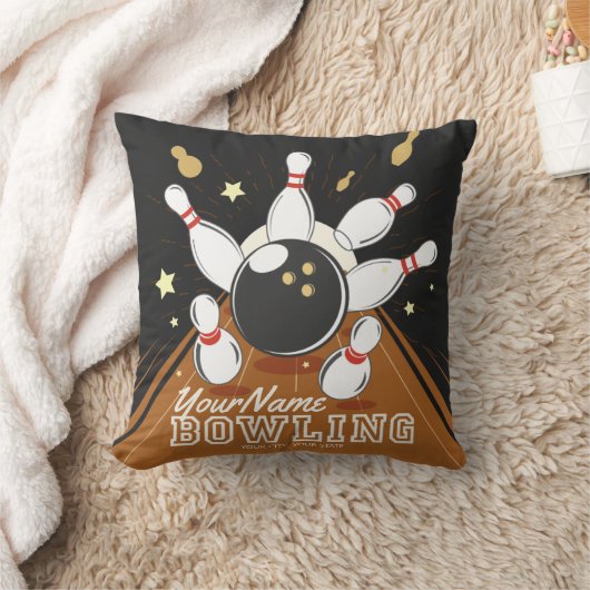 パーソナライズされたボウリングをする人、 クリケットの投手ストライクボーリングレーンのボールピン クッション (ブランケット)