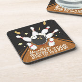 パーソナライズされたボウリングをする人、 クリケットの投手ストライクボーリングレーンボールピン コースター (左側)