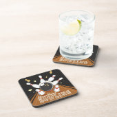 パーソナライズされたボウリングをする人、 クリケットの投手ストライクボーリングレーンボールピン コースター (右側)