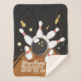 パーソナライズされたボウリングをする人、 クリケットの投手ストライクボーリングレーンボールピン シェルパブランケット