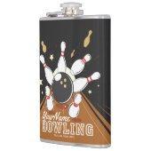 パーソナライズされたボウリングをする人、 クリケットの投手ストライクボーリングレーンボールピン フラスク (左)