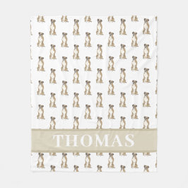 パーソナライズされたボクサー（ブリンドル） フリースブランケット
