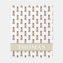 パーソナライズされたボクサー（鹿のマスクをした） フリースブランケット