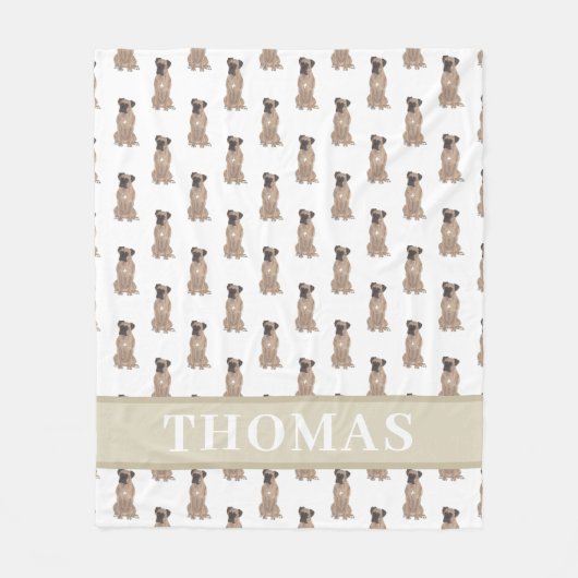 パーソナライズされたボクサー(鹿のマスクを被った) フリースブランケット (正面)