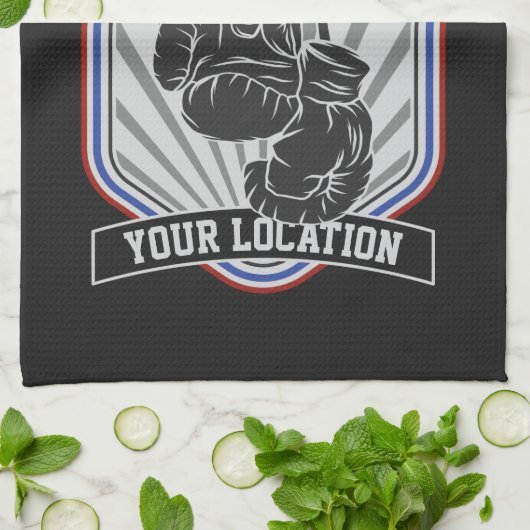 パーソナライズされたボクシングチャンピオンズボクサーフィットネスジム キッチンタオル (折り畳み)