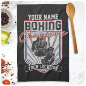 パーソナライズされたボクシングチャンピオンズボクサーフィットネスジム キッチンタオル