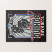 パーソナライズされたボクシングチャンピオンズボクサーフィットネスジム ジグソーパズル (横)