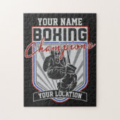 パーソナライズされたボクシングチャンピオンズボクサーフィットネスジム ジグソーパズル (縦)