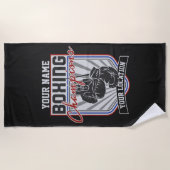 パーソナライズされたボクシングチャンピオンズボクサーフィットネスジム  ビーチタオル (正面)