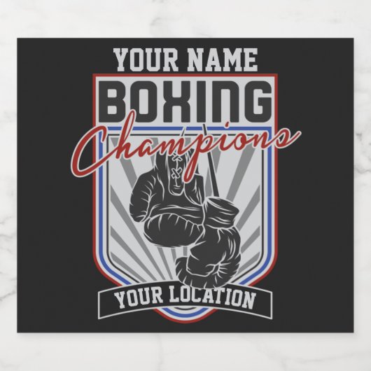 パーソナライズされたボクシングチャンピオンズボクサーフィットネスジム ビールラベル (シングルラベル)