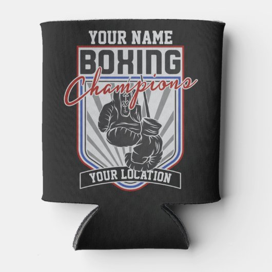 パーソナライズされたボクシングチャンピオンズボクサーフィットネスジム 缶クーラー (正面)