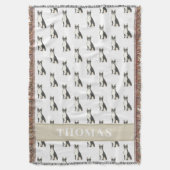 パーソナライズされたボストンテリア スローブランケット (正面縦)