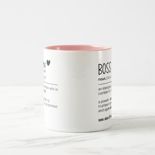 パーソナライズされたボスレディ定義ワークビースティギフト ツートーンマグカップ (中央)