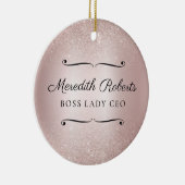 パーソナライズされたボスレディCEO赤面メタリックキープサケ セラミックオーナメント (右)
