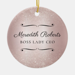 パーソナライズされたボスレディCEO赤面メタリックキープサケ セラミックオーナメント