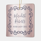 パーソナライズされたボスレディCEO赤面メタリックキープサケ セラミックオーナメント (左)